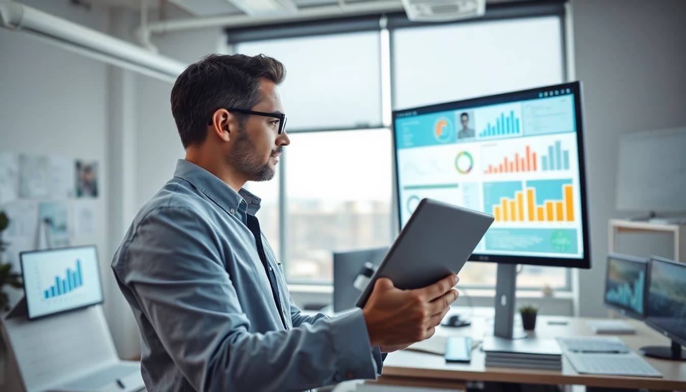 Headhunter IT in office discussing candidate profiles with technology specialists