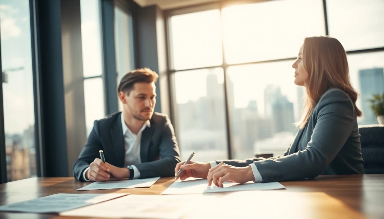 Efficient Hausverkauf bei Scheidung durch ein professionelles Team in einem modernen Büro.