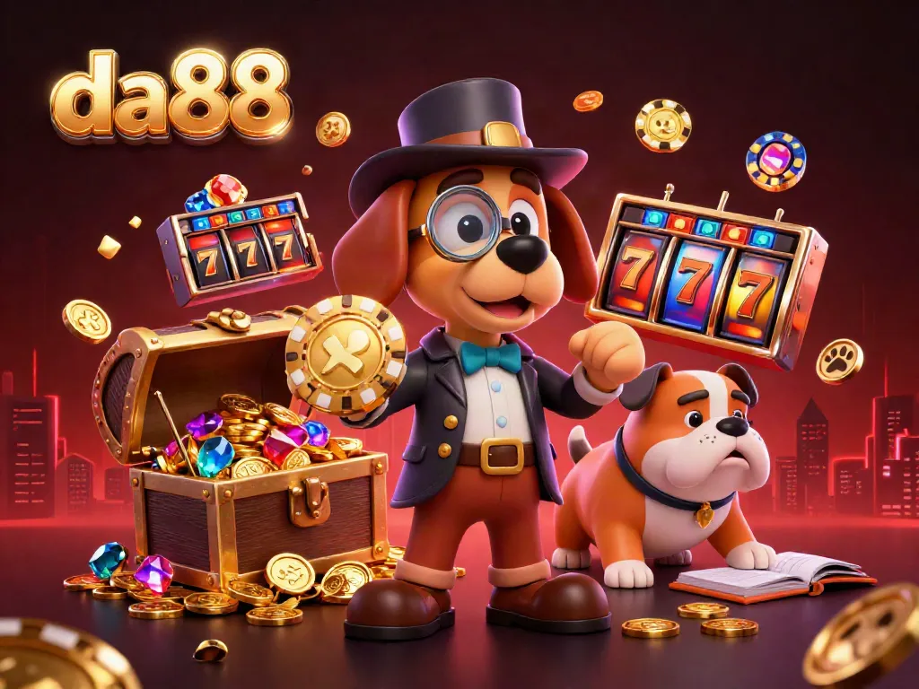 Win big with da88 at the exciting casino scene featuring fun 3D characters and vibrant visuals.