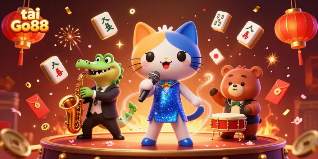 Experience thrilling gameplay with tai Go88, featuring vibrant casino characters and festive elements.