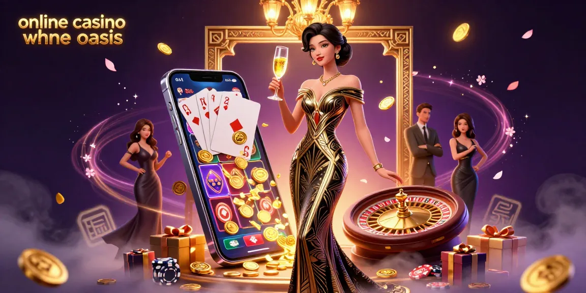 Experience the excitement of online casino ohne oasis with golden coins and vibrant slot games in this stunning illustration.