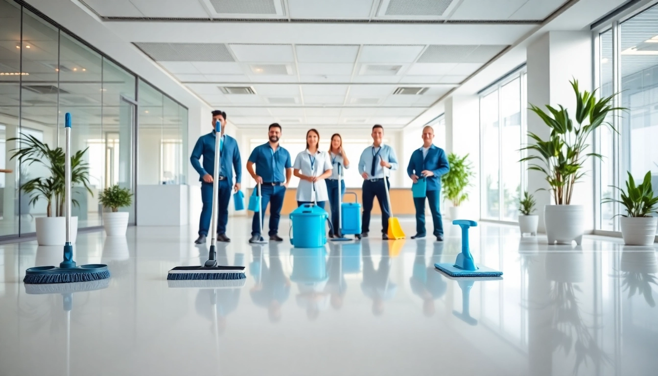 Effiziente Gebäudereinigung Ulm durch ein professionelles Team in einem modernen Büro.