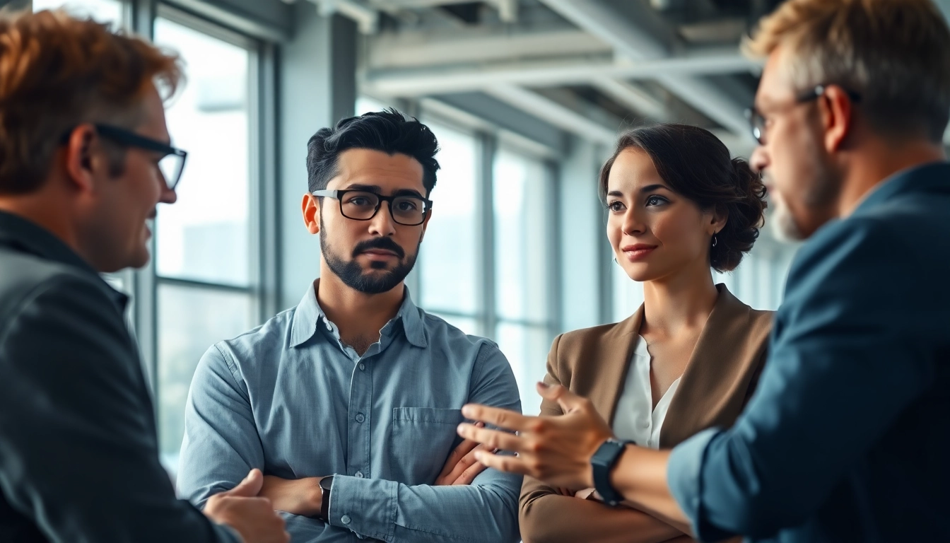 Headhunter Ingenieure in einem modernen Büro, die gemeinsam an Lösungen arbeiten.