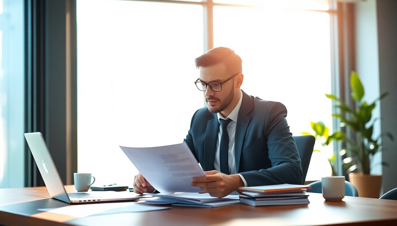 Headhunter Ingenieure analysiert Bewerbungen in einem modernen Büro.