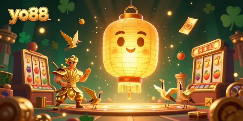 Experience thrilling jackpots and vibrant gaming at yo88 with dynamic slot reels and golden symbols.