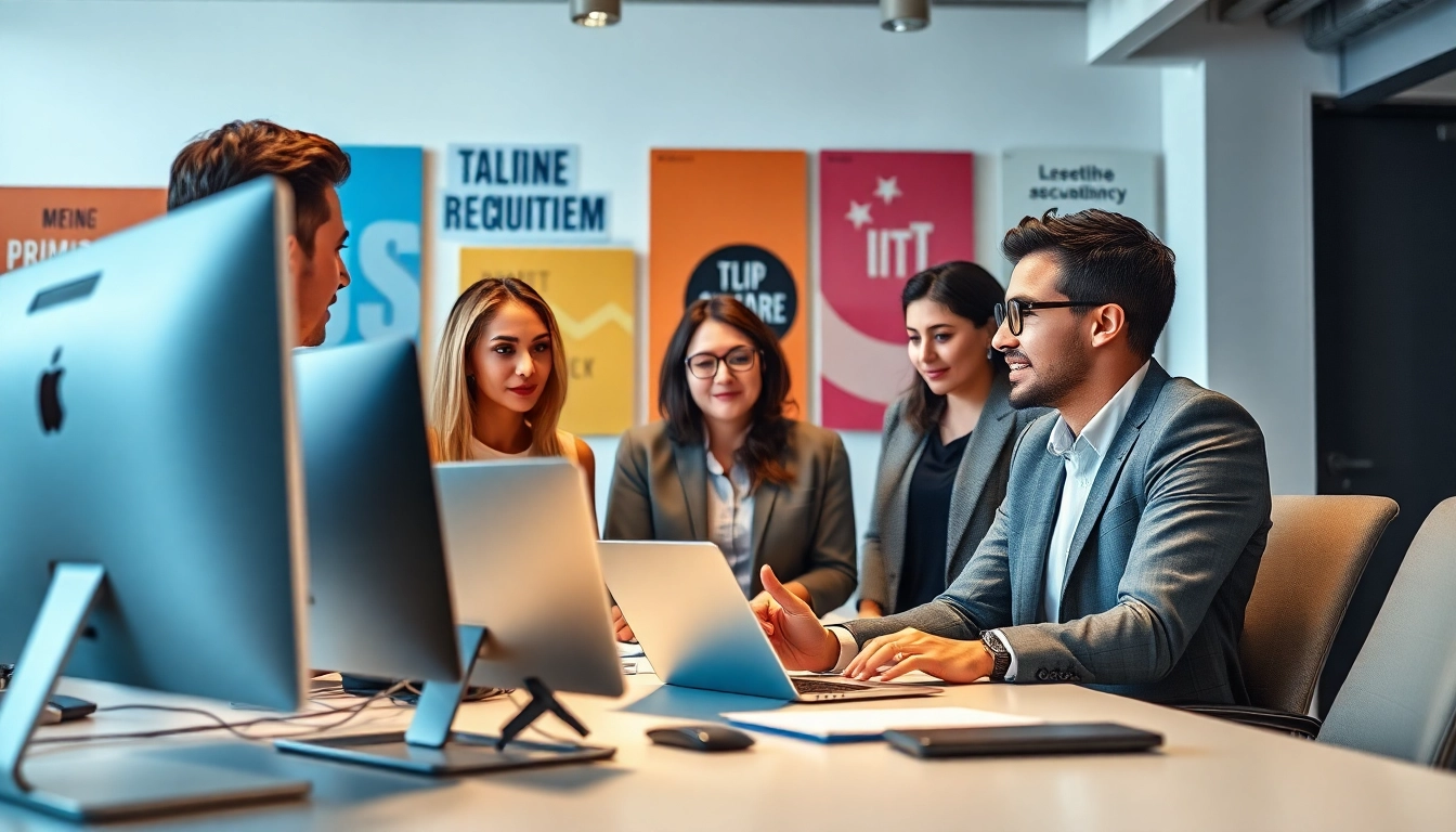 Headhunter IT engagiert Menschen in einem modernen Büro für Rekrutierung.