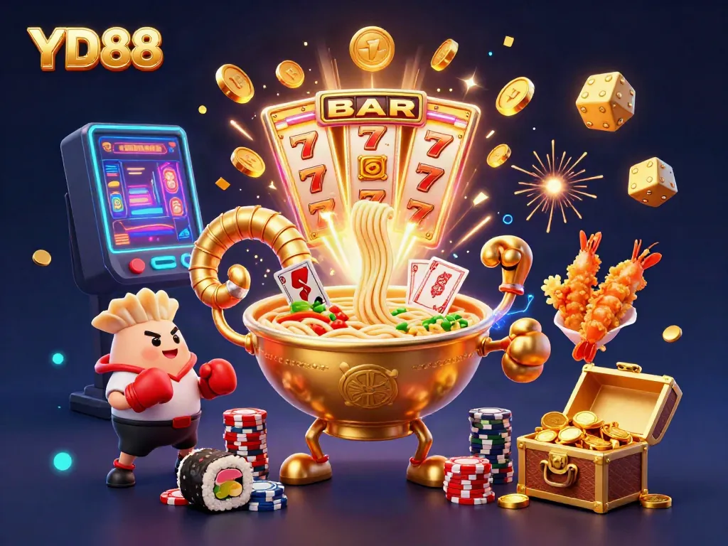 Experience the thrill at YD88 with a vibrant 3D casino scene featuring engaging characters and explosive jackpots.