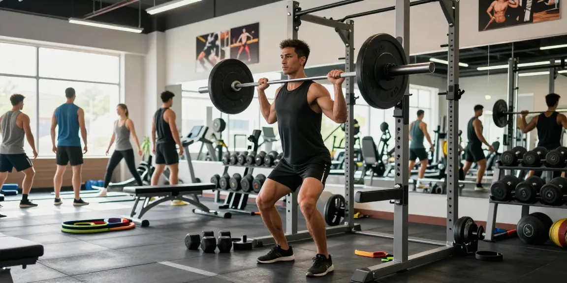 Anabolika Shop - Athlet im Fitnessstudio hebt Gewichte mit optimaler Technik und motivierender Umgebung.