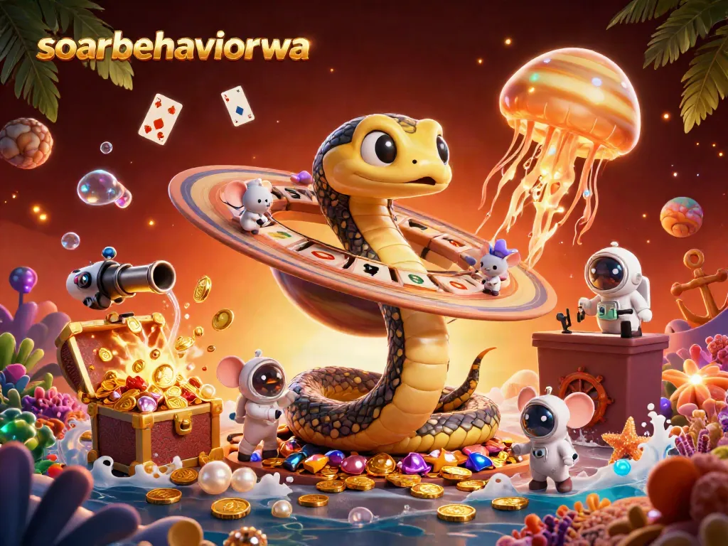 Engage in thrilling slots with soarbehaviorwa featuring a Saturn snake and cosmic dealer.