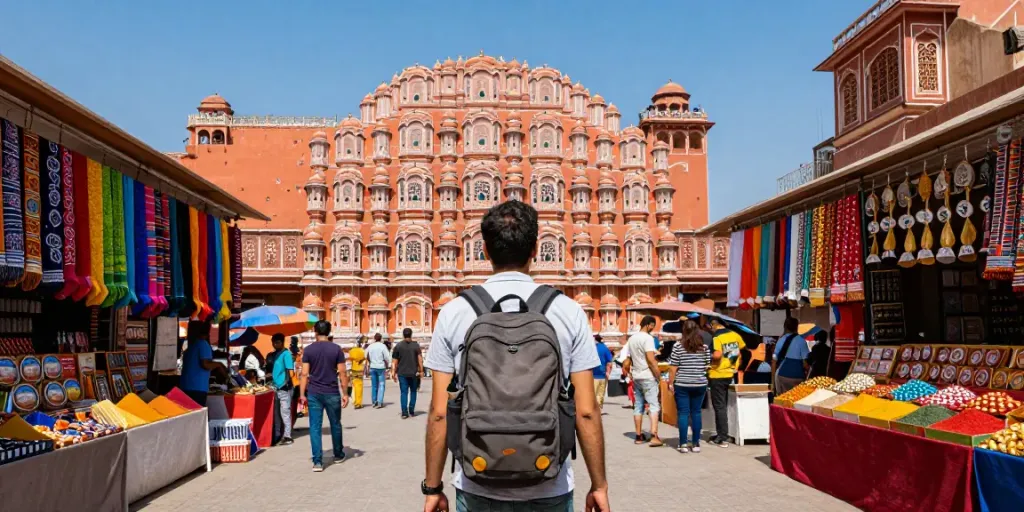 Discover vibrant markets in Jaipur, India, showcasing unique rokok88 travel experiences.