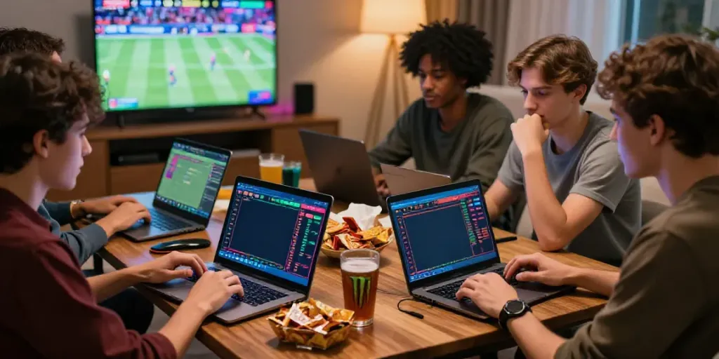 Engaging online gambling scene showcasing Alternatif Bola88 in action with diverse players and vibrant digital interfaces.
