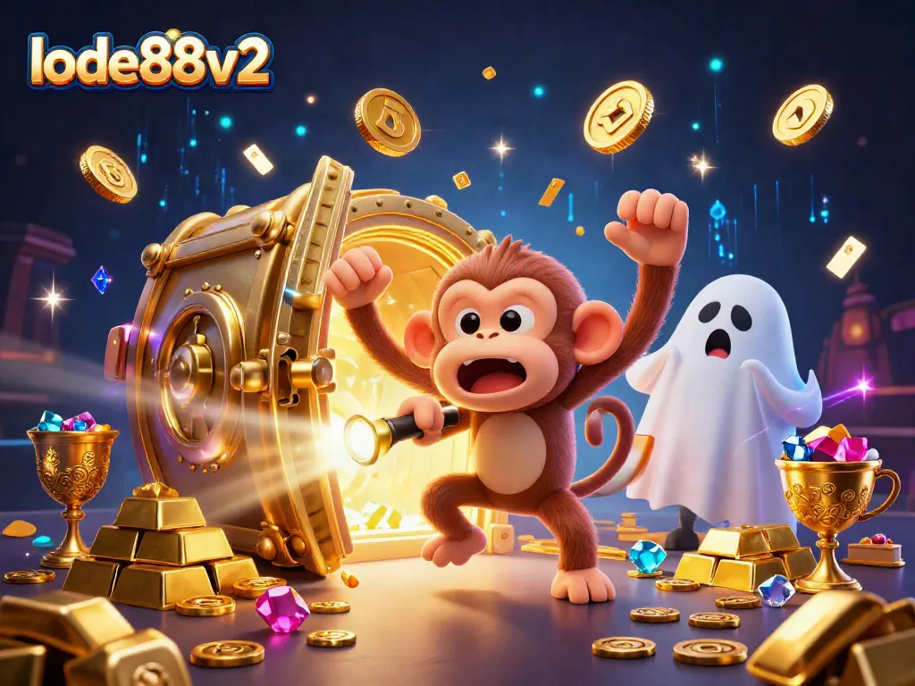 Experience the vibrant lode88v2 casino environment as the mischievous monkey juggles golden treasures.